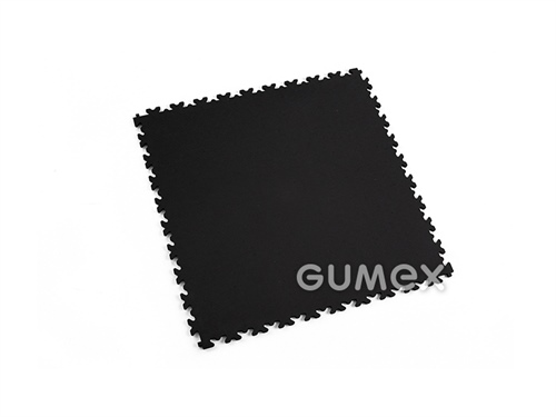 Fliese für hohe Belastung FORTELOCK 2020 ECO, 7mm, 510x510mm, 92°ShA, Dessin Leder, PVC, schwarz, 